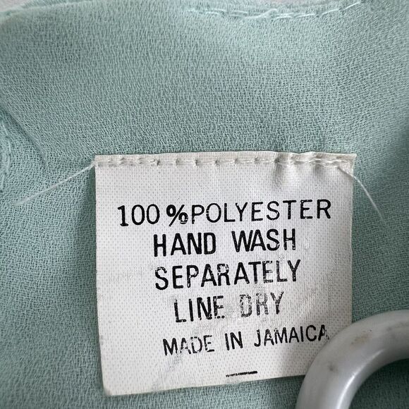 VTG 80s Dress Accordion Crochet Lace Mint Green Long Sleeve Sz 8 IN THE MOOD - Picture 10 of 16